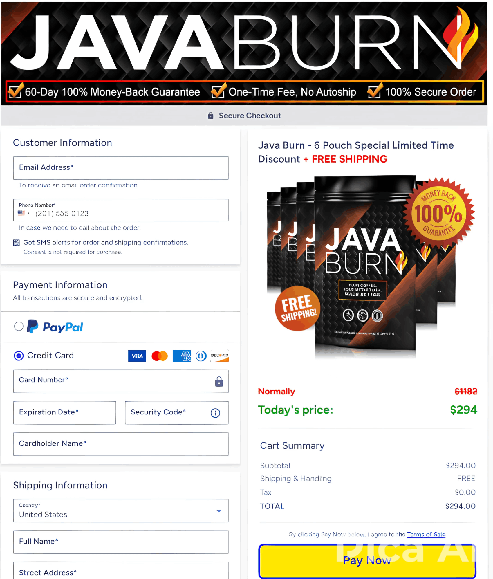 Java Burn purchasing page 